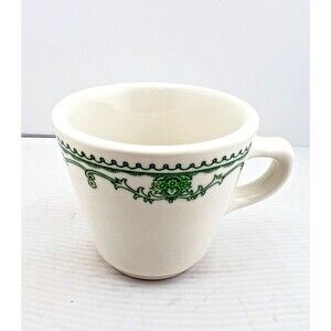 Vintage HOMER LAUGHLIN Best China Green Floral Tea Coffee Cup 1950’s Restaurant